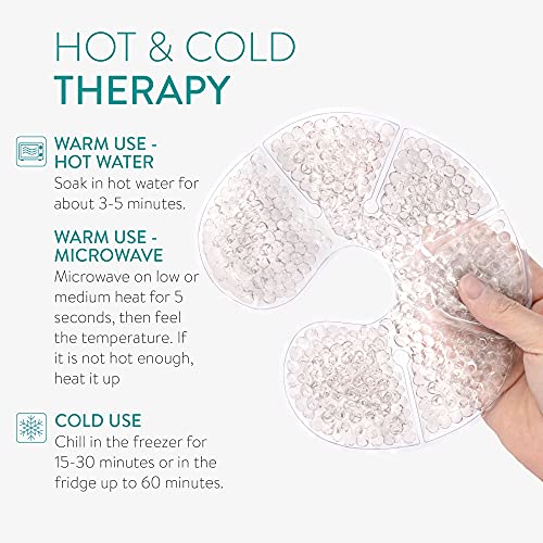 Navaris 2x Bolsa de gel frío calor - Compresas para los pecho durante lactancia - Bolsa caliente y hielo para maternidad - Reutilizable con funda