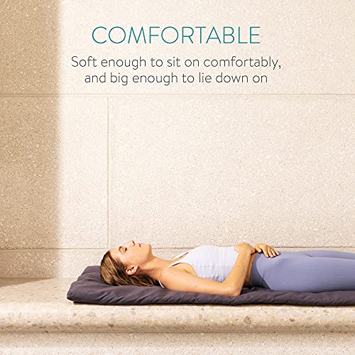 Navaris Colchoneta de meditación Grande - Cojín Plegable para meditar Yoga Relax - Esterilla de algodón Lavable de 200 x 80 CM - Almohada zafutón