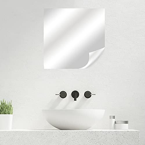 NeeyBing Pegatinas de pared de espejo flexibles Hojas de espejo autoadhesivas no de cristal para decoración de la pared del hogar, 50 x 200 cm