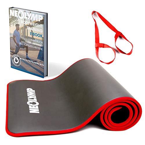 NEOLYMP Estera deportiva antideslizante, E-libro con ejercicios, estera de entrenamiento, ejercicios, FM320, 183x61cm