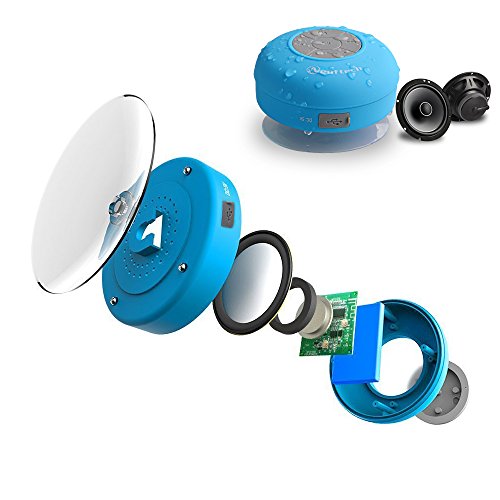 Neuftech Altavoz Bluetooth 4.2 Impermeable Sonido estéreo con Ventosa para iPhone 12/12 Mini 11 Pro MAX 11 /XR XS X 8S Plus 7S 6S 6,para iPad Pro Air Huawei P30 Pro Mate 20 Samsung,Android iOS-Azul