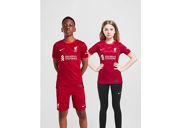 Nike camiseta Liverpool FC 2021/22 1. ª equipación júnior, Gym Red/Bright Crimson/Fossil