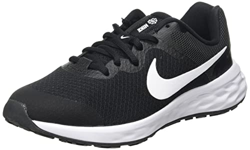 Nike Revolution 6 (GS), Zapatos, Black/White-Dk Smoke Grey, 38 EU