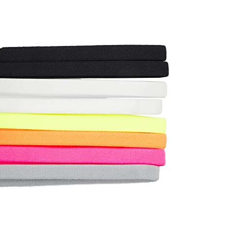 Nike Skinny Headbands 8 Pk Elásticas Tennis Swoosh Cabello Paquete 8 unidades (BLACK/BLACK/WHITE)