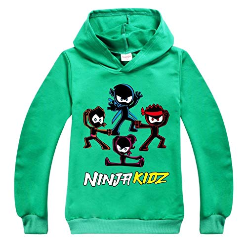 Ninja Kidz Kids Sudaderas con capucha de bolsillo para niños de algodón con capucha de las niñas de la ropa de Navidad Pullover Hip Hop Niños Ropa