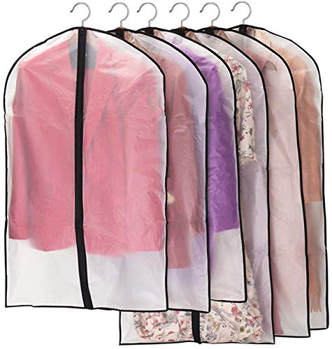Niviy 6 Pcs Fundas Transparentes para Ropa de 120 x 60 cm + 100 x 60 cm Tejido Transpirable de Alta Calidad para Almacenamiento de Trajes Vestidos Abrigos Americanas Camisas Vestidos de Noche