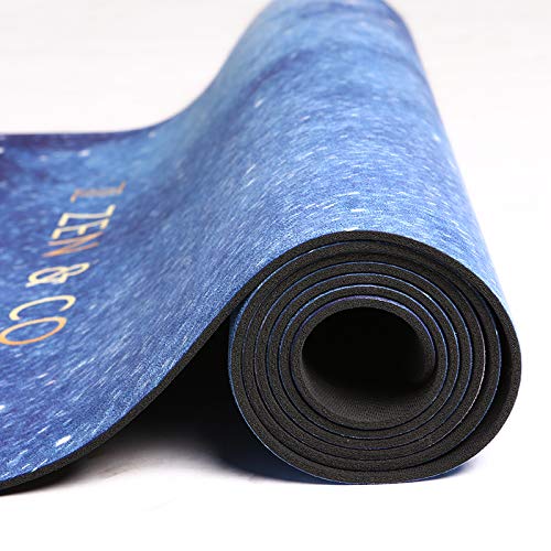 none-branded Zen&CO colchoneta de Yoga, Material y Textura Ante Gamuza, 4MM con diseño Original, Ideal para Ejercicios como Yoga, Pilates, Bikram, Ashtanga (183cm x 61cm x 4mm) (Galaxia)