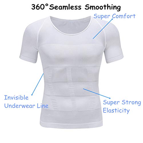 NOVECASA Camisetas de Compresión Hombre Modelado del Cuerpo Elástico Secado Rápido para Adelgaza Fitness (XL(Cintura 97-107CM), Negro)