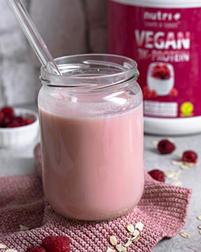 Nutri + Proteína en Polvo Vegana de Fresa y Nata 1kg 83,7% de Proteínas de Origen Vegetal Batido Vegano para Entrenamiento