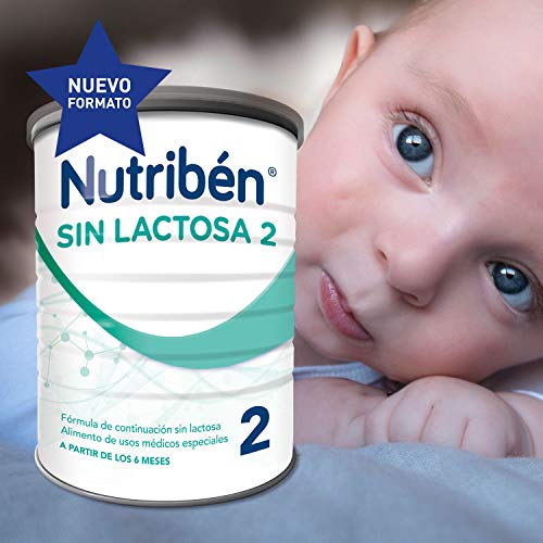 Nutribén Sin Lactosa 2 Leche en polvo de Continuación para bebés intolerantes a la lactosa - A partir de 6 meses- 1 unidad 400g