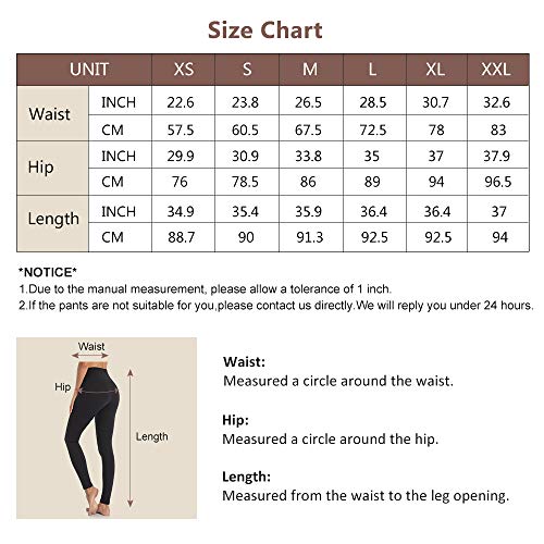 Occffy Leggings Mujer Fitness Cintura Alta Pantalones Deportivos Mallas para Running Training Estiramiento Yoga y Pilates P107(Negro, XL)
