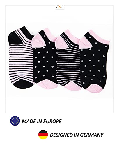 Occulto 8 pares de Calcetines para Mujer | Calcetines para Zapatos de Verano para Mujer | Calcetines cortos de Algodón para Mujer Turquía 39-42 Negro-Rosado
