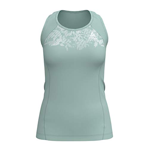 Odlo Camiseta de Tirantes para Mujer, Mujer, Top, 410921, Spray Surf - Estampado Personalizado SS19, Medium