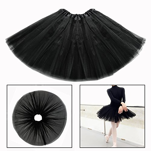 OFKPO Niñas Falda de Tul de Ballet Infantil de Negro Disfraz Bailarina Ballet Costume