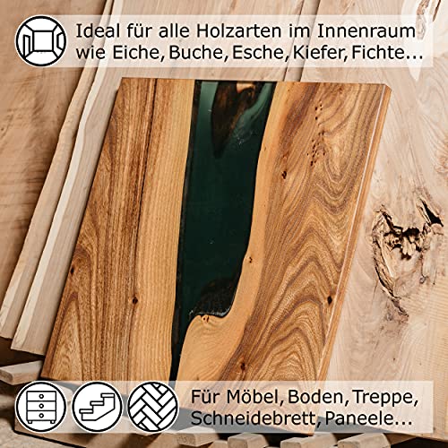 OLI-NATURA Aceite de cera dura - para suelos de madera, parqué, muebles, escaleras, puertas y encimeras, 1 L, Color: natural