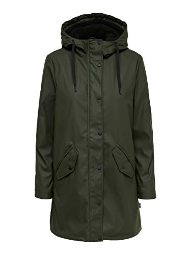 Only ONLSALLY Raincoat CC OTW Abrigo, Verde (Rosin), L para Mujer