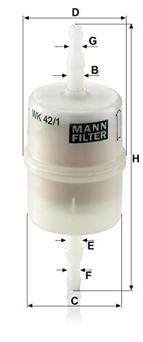 Original MANN-FILTER Filtro de Combustible WK 42/1 – Para automóviles
