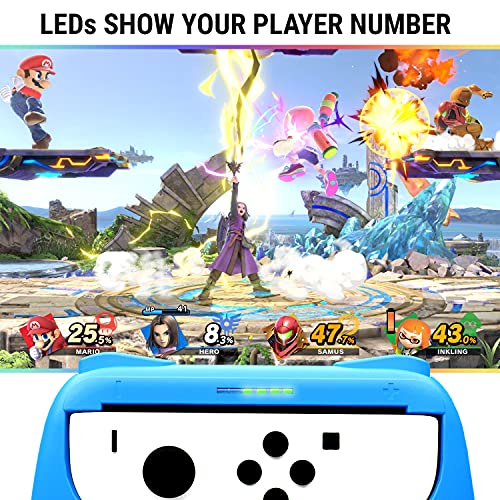 Orzly Grips compatibles con los Joy-Cons de la Nintendo Switch - Pack DE Dos (1x Rojo y 1x Azul) Grips Universales para Usar con los JoyCons de la Nintendo Switch