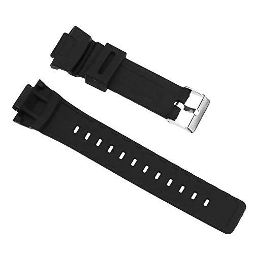 OTOTEC Correa de reloj de 16 mm de caucho negro resistente al agua, compatible con Casio G-SHOCK G101/G100/G2110/G2310