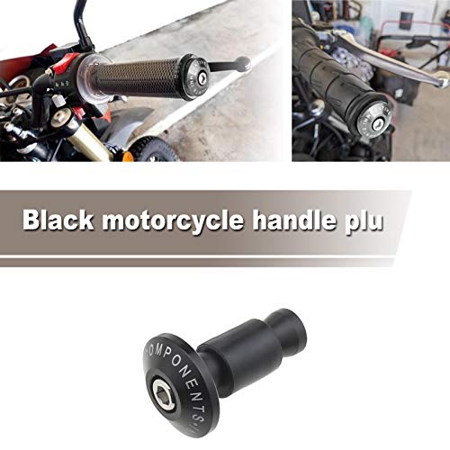 OTOTEC Par de tapas de tapón para manillar de motocicleta de 22 mm, con pernos de expansión, tubos hexagonales, color negro, universal para barras de 7/8 pulgadas