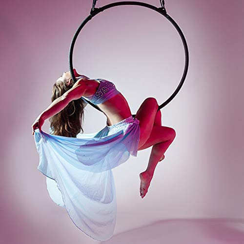 Ouumeis Air Yoga Pole Dance Ring, Profesional, Totalmente Probada en Resistencia y Manguera de Baile,Aro aéreo acrobático, aro aéreo, Pilates, Circo, Adecuada para Uso Comercial, Bar