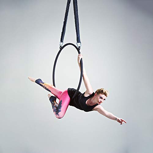 Ouumeis Air Yoga Pole Dance Ring, Profesional, Totalmente Probada en Resistencia y Manguera de Baile,Aro aéreo acrobático, aro aéreo, Pilates, Circo, Adecuada para Uso Comercial, Bar