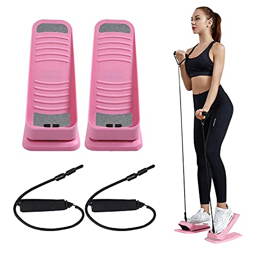 PAKEY Mini Exercise Stepper Fitness Pull Rope and Fitness Stepper Sturdy Non-Slip Walking Stepping Machine for Home Office Anytime Fitness