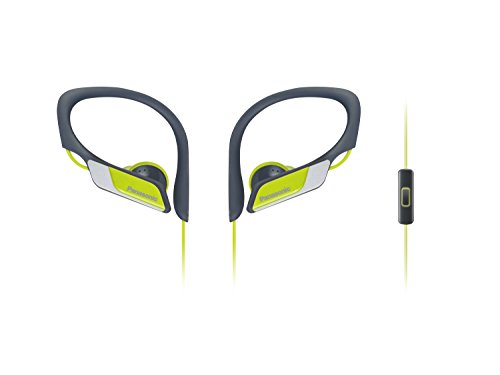 Panasonic RP-HS35ME-Y - Auriculares Deportivos (Impermeable, Uso Cómodo y Ultraligero, Micrófono, Cancelación de Ruido, Deporte para iPhone y Android) Color Amarillo