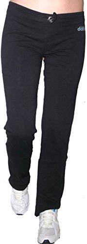 Pantajazz - Pantalones de cintura alta rectos deportivos para fitness, Danza gimnasia, Pilates, Walking de algodón elástico para mujer, Negro , 44