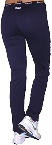 Pantajazz - Pantalones de cintura alta rectos deportivos para fitness, danza, gimnasio, pilates, caminar, algodón elástico para mujer y niña, turquesa, 44