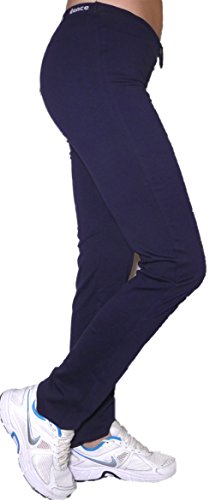 Pantajazz - Pantalones de cintura baja rectos deportivos para fitness, Danza gimnasia, Pilates, Walking de algodón elástico para mujer, turquesa, 38
