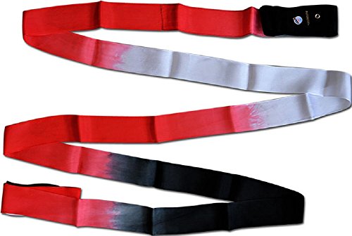 Pastorelli Cinta de gimnasia rítmica sombreada, 5 m, color negro, rojo y blanco