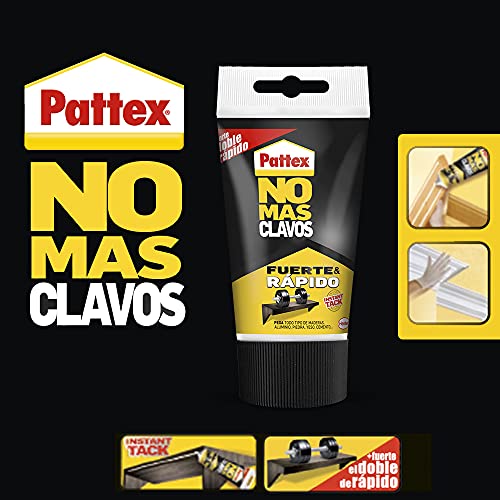 Pattex No Más Clavos Original, adhesivo de montaje resistente, pegamento extrafuerte para madera, metal y más, adhesivo blanco instantáneo, 1 tubo x 150 g