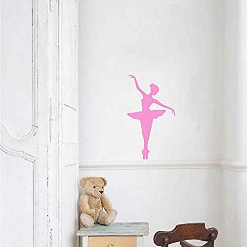 Pegatinas de pared Bailarina vinilo adhesivos de pared vinilo removible habitación infantil calcomanía de pared niña bailarina ballet gráfico pintura mural 42x73cm