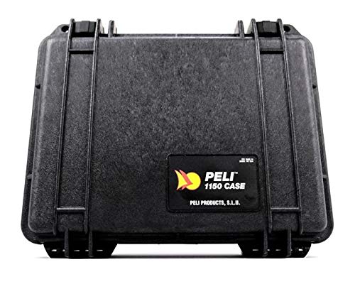 PELI Box 1150 - Maletín de plástico con aislante de espuma, negro