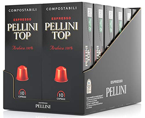 Pellini Caffè - Espresso Pellini Top Arabica 100% - 120 Cápsulas (12 x 10) - Compatible Con Máquina Nespresso