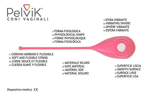 PelviK - Bolas de Kegel - Kit 3 Conos - Gimnasia y rehabilitación pélvica - Dispositivo médico patentado - Incontinencia urinaria, posparto, disfunciones del suelo pélvico