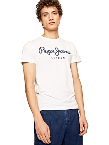 Pepe Jeans Original Stretch Camiseta para Hombre, Blanco (White 800), Large
