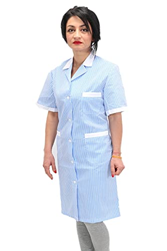 Petersabitidalavoro Bata de trabajo para mujer para la limpieza de obras, domésticas, camareras Righe Azzurre XL