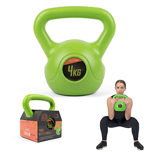 Phoenix Fitness RY930 Workout Kettlebell, Bell Kettle Peso Máximo Para Entrenamiento De Fuerza Y C​ardio, 4KG, Verde