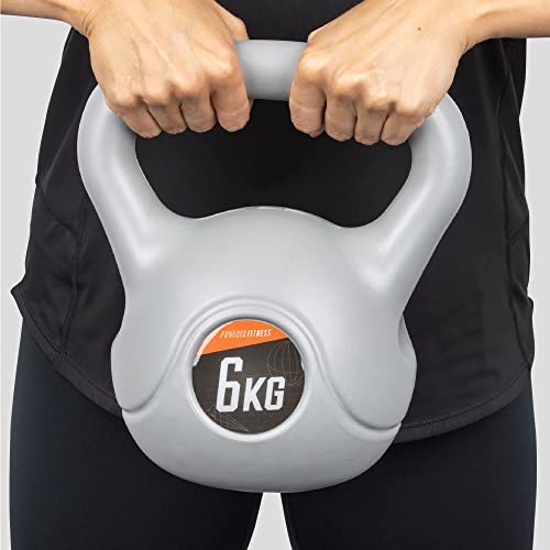 Phoenix Fitness RY931- Kettlebell De Entrenamiento, Peso Máximo De Bell Kettle Para Entrenamiento De Fuerza Y ​​Cardio, 6 kg, Plateado