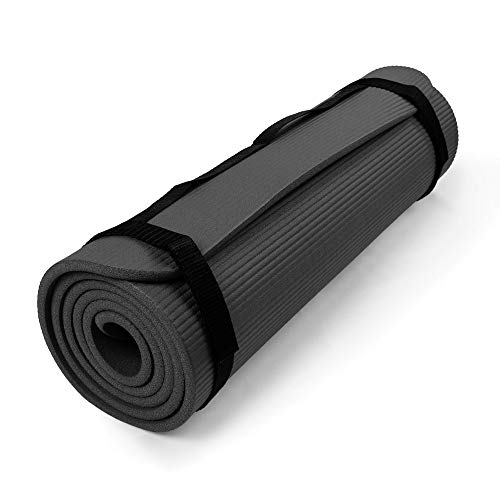 Pilates-Mad Core Fitness Colchoneta de Ejercicios, Unisex Adulto, Negro, 10 mm
