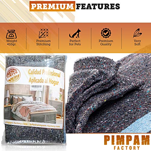 PimPam Factory - Manta Protectora para Mudanzas de 235x200 | 410g | Fabricado en España | Protección y Seguridad en el Transporte | Cubre y Protege Muebles | Para Mascotas, Yoga