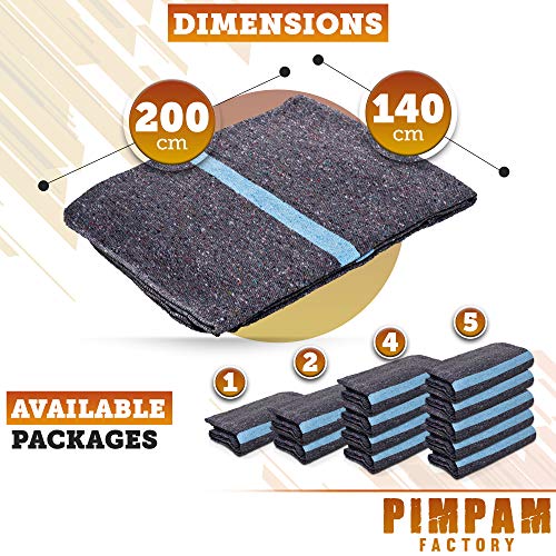 PimPam Factory - Manta Protectora para Mudanzas de 235x200 | 410g | Fabricado en España | Protección y Seguridad en el Transporte | Cubre y Protege Muebles | Para Mascotas, Yoga
