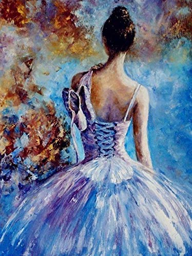 Pintura al óleo de bailarina de ballet por número en lienzo pintura acrílica para adultos dibujo de imagen para colorear por números decoración A20 50x70cm
