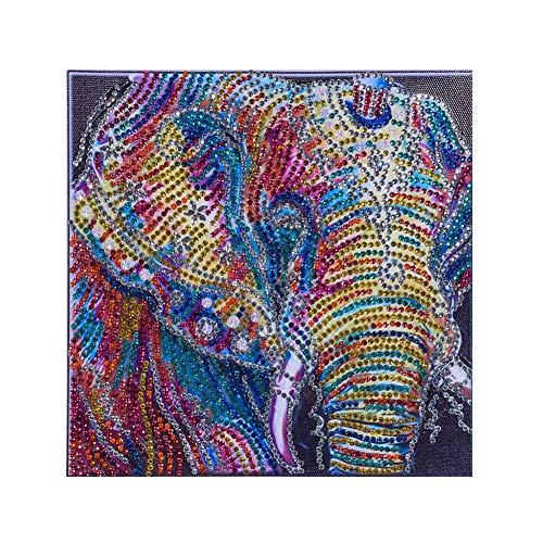 Pintura diamante bricolaje elefante especial en forma de 5d taladro completo punto de cruz pintura para la decoración casera 2 unids