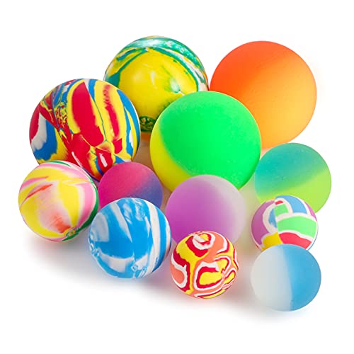 Pllieay 12 pelotas inflables de 3 tamaños de colores mezclados, pelotas que rebotan y pelotas que rebotan para niños