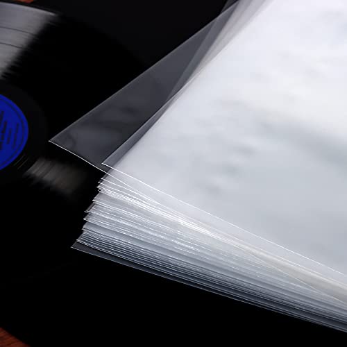 POPGIFTU Fundas exteriores para discos de vinilo – Bolsas de polipropileno transparentes de 3 mil, fundas para discos de LP estándar de 12 pulgadas, 60 unidades