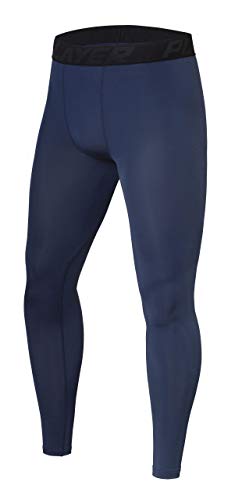 PowerLayer Hombre y Niño Mallas de Compresion Termicas para Running - Pantalon Deporte - Navy Eclipse (Azul), XL Niños (12-14 Años)