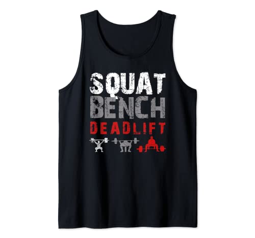 Powerlifting Motivation - Squat. Banco. Deadlift Camiseta sin Mangas